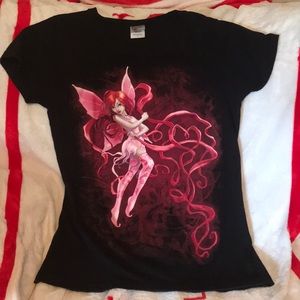 Bay Island Sz L Black/Pink Ferry T-shirt NWOT